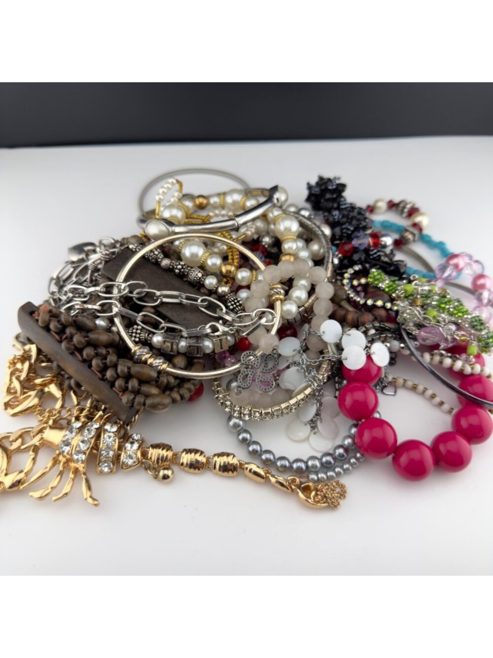 Mixed Bracelet Lot Wear Repair Repurpose Harvest Only Bangle Bead Wire Stretch